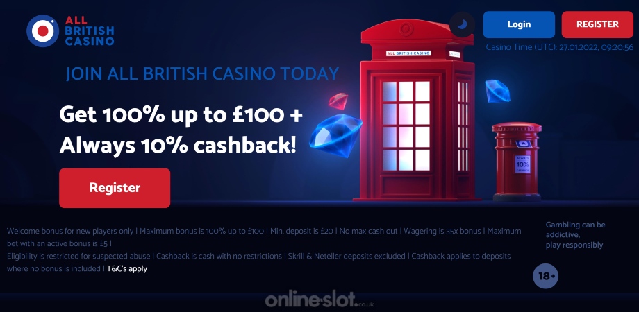 bonus cashback 100 slot